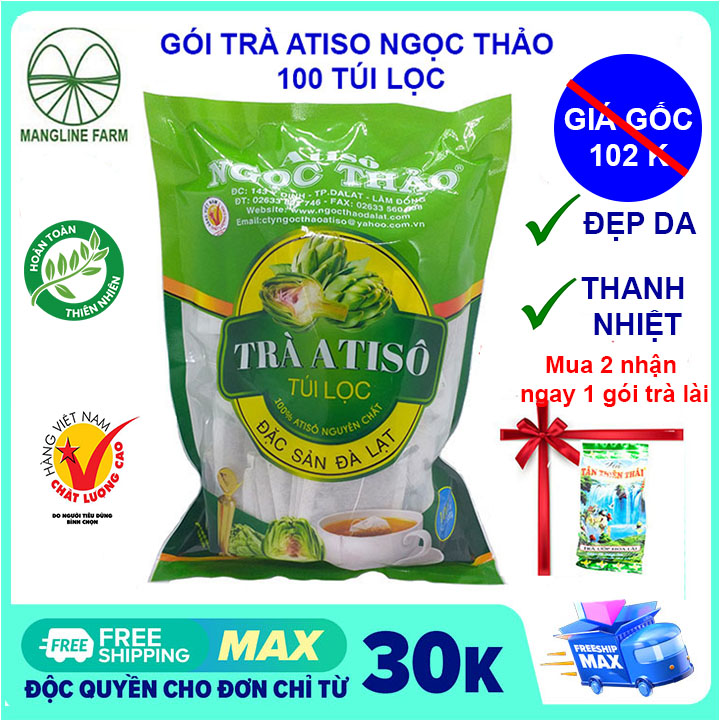[FREESHIP 15K CHO ĐƠN 29K] Combo tự chọn trà Atiso túi lọc Ngọc Thảo Đà Lạt gói 100 túi lọc thanh nhiệt mát gan ngăn ngừa mụn Đặc sản Đà Lạt