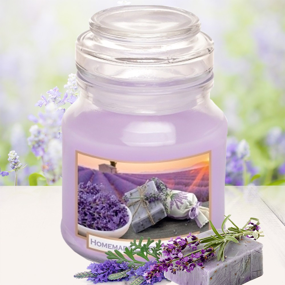 ( CÁNH ĐỒNG OẢI HƯƠNG ) Nến thơm tinh dầu xông phòng Bartek Lavender Fields 130g - Nến thơm phòng, trang trí, khử mùi, hương nến thiên nhiên cao cấp nhập khẩu chính hãng