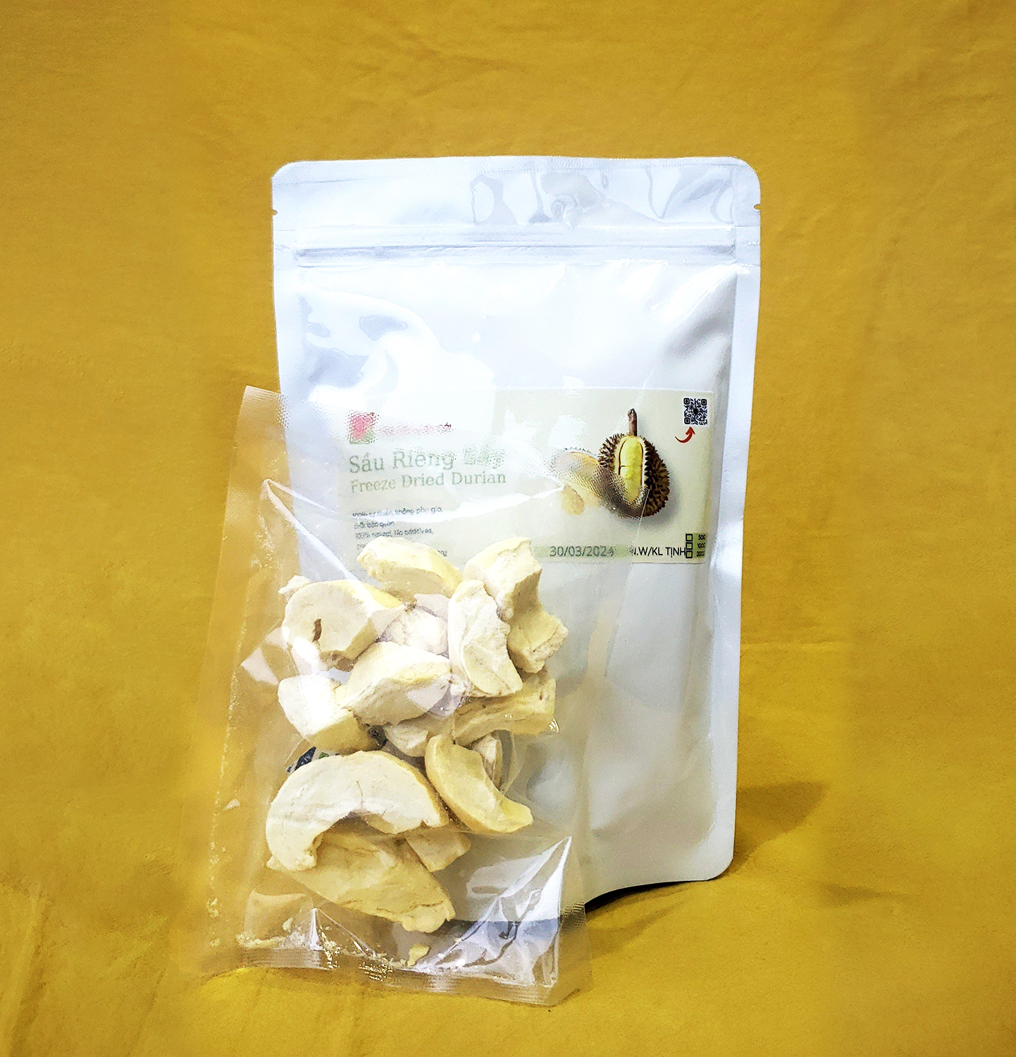Sầu riêng sấy thăng hoa túi 100G Siêu ngon, Sầu riêng khô, Sầu riêng sấy giòn loại 1 xuất khẩu - Trái Cây Sấy Nhiệt Đới