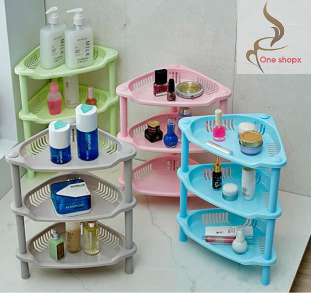 [Xả kho 1 ngày] Kệ góc nhựa 3 tầng, kệ nhựa 3 tầng, kệ góc tam giác 3 tầng đa năng - Oneshopx