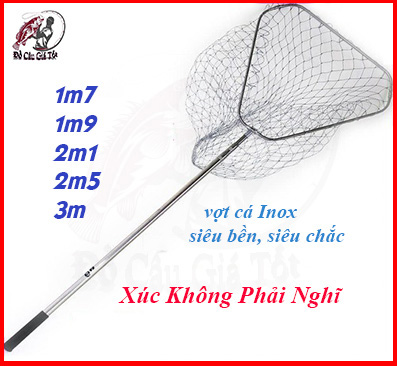 [Chất Lượng] Vợt Vớt Cá Inox, Vợt Cá Hàng Thửa Siêu Bền, Vợt Inox Vành Tam Giác Đủ Size - Đồ Câu Giá Tốt
