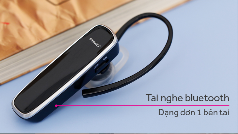Tai nghe Bluetooth Pisen LE002+ Đen (Chính hãng)