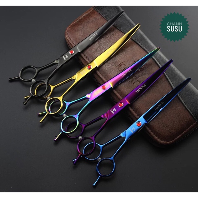 KÉO CẮT TỈA THÚ CƯNG - Kéo cong Joewell 6CR 7inch cắt tỉa lông chó mèo - Channsusu Pet Shop