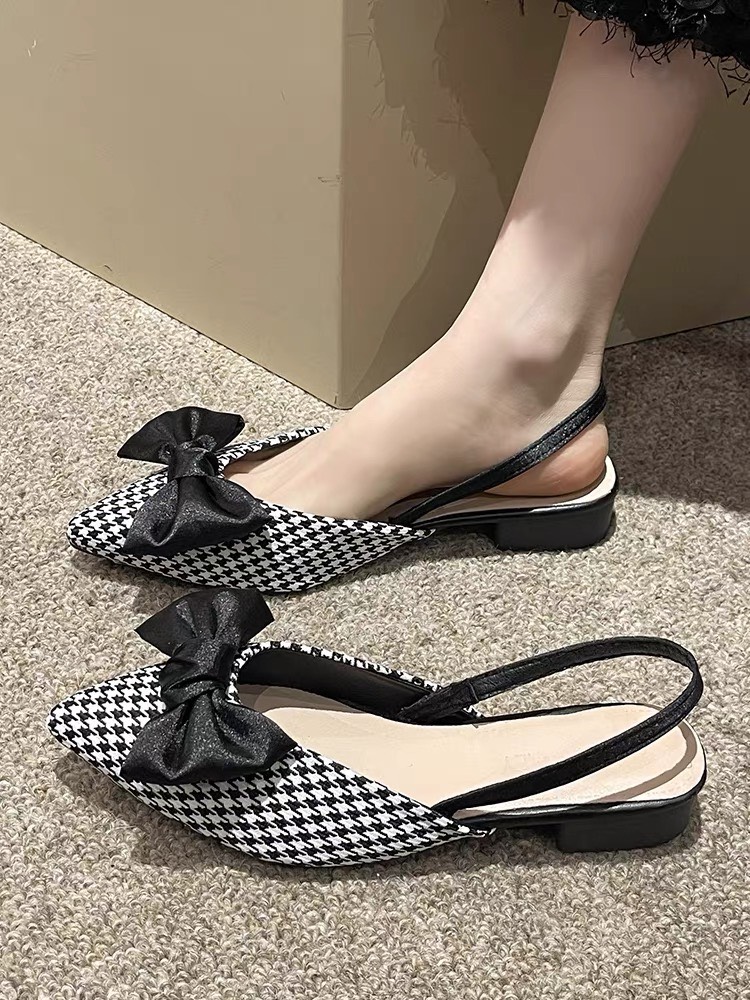 Sandal/ dép nữ mũi nhọn nơ lụa- hottrend mã h20caro