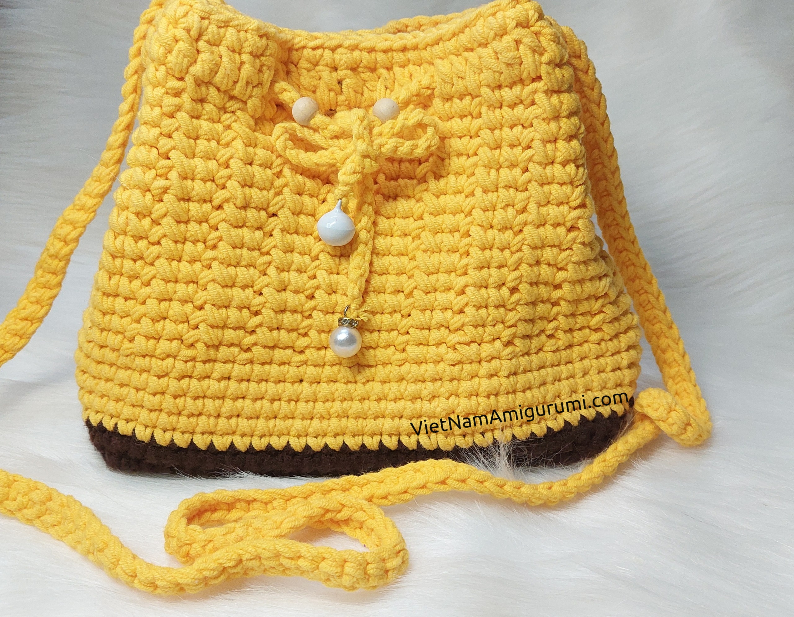 Túi xách móc len đáng yêu - lovely crochet handbag 100% handmade
