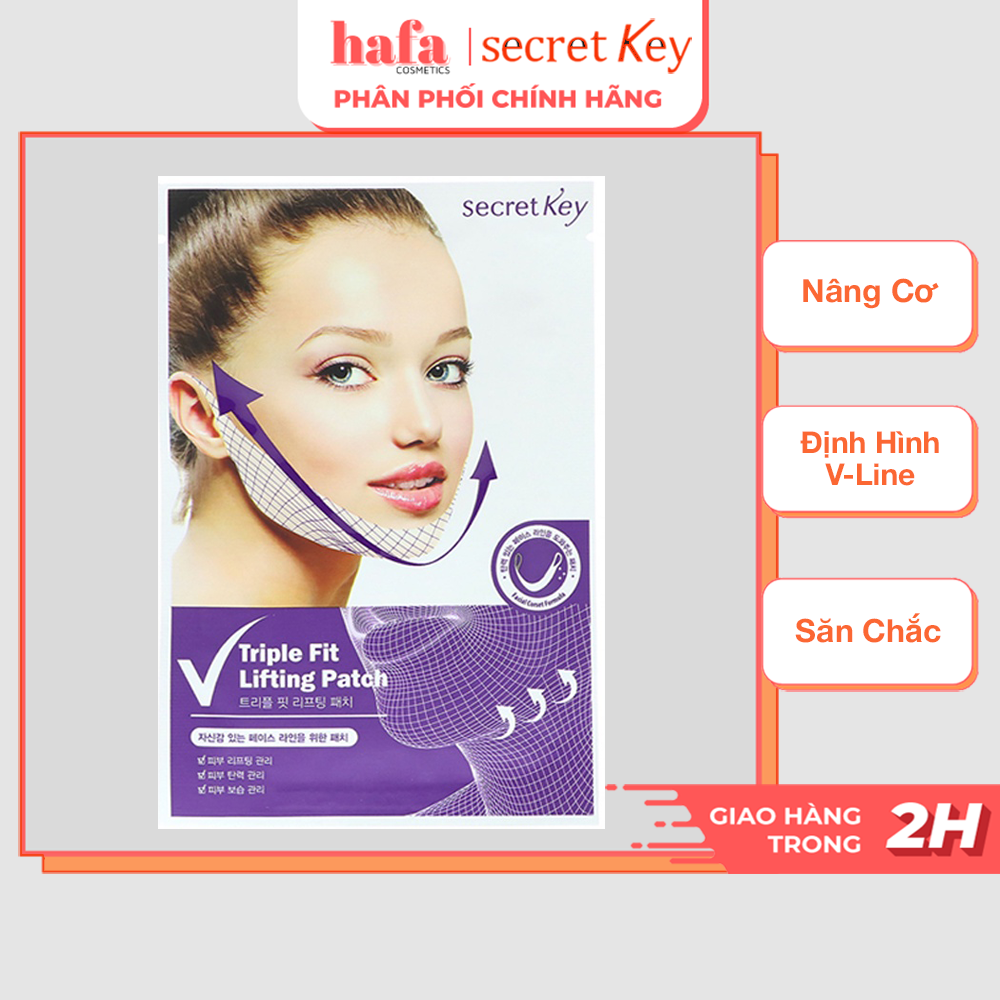 Mặt nạ nâng cơ, định hình v-line cho khuôn mặt secret key triple fit lifting patch _ secret key chính hãng