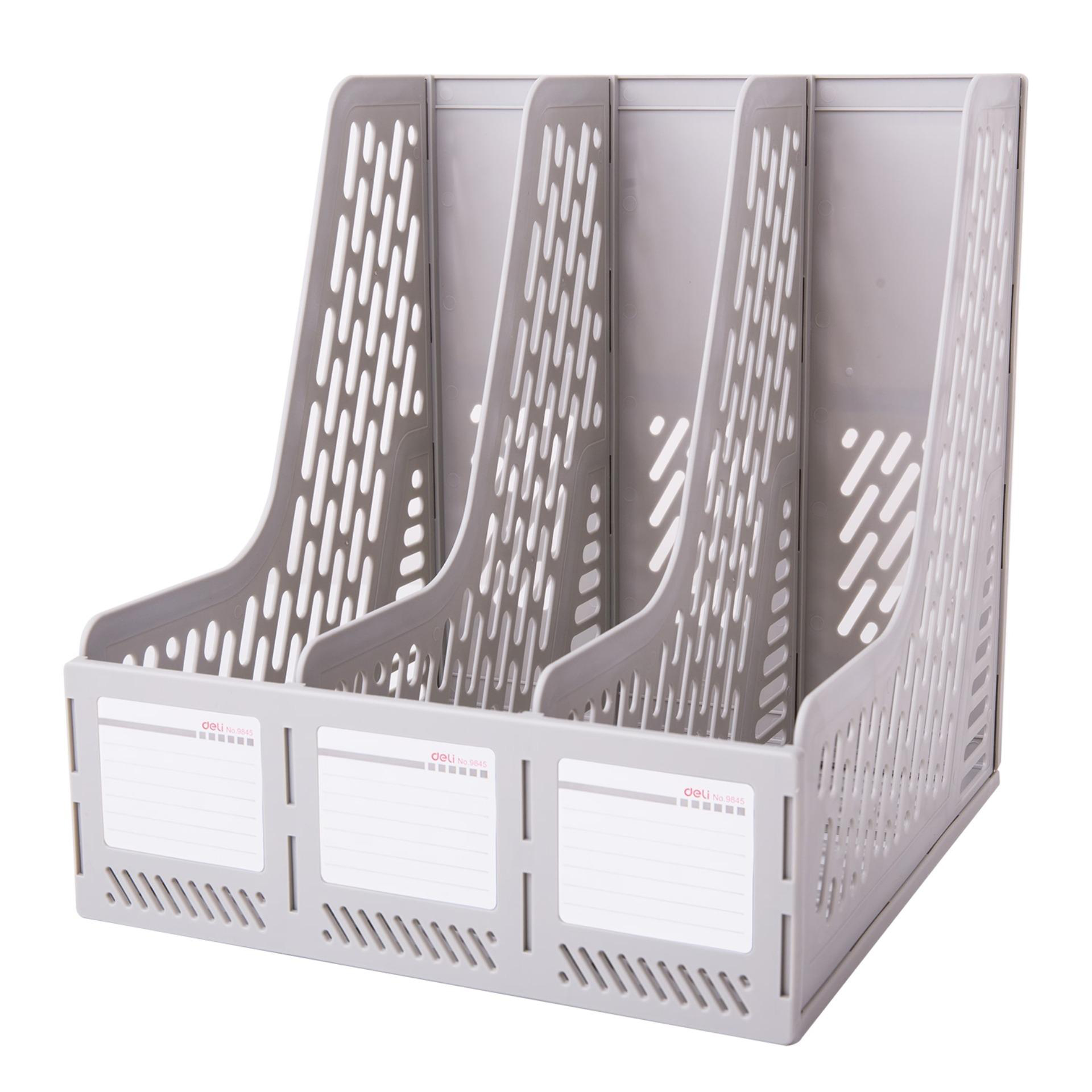 Giá đựng tài liệu 3 ngăn để bàn - file nan 3 ngăn deli 9845