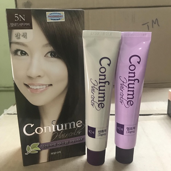 Nhuộm tóc phủ bạc thời trang màu nâu (Hàn Quốc) Welcos confume hair color 5N 2 X 60g