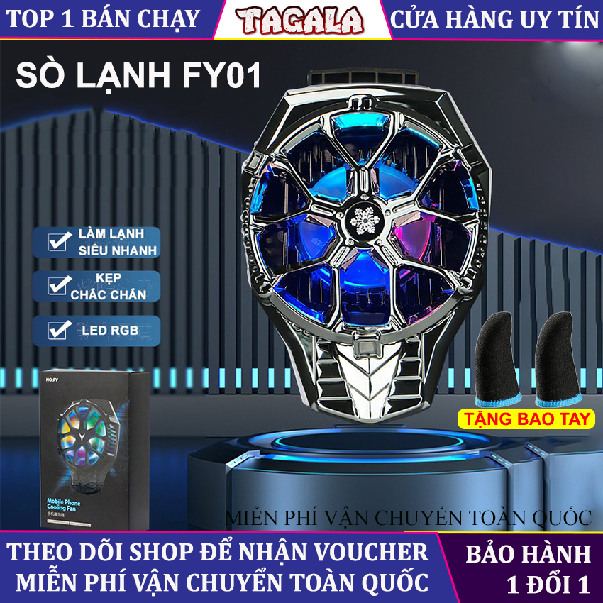 Quạt tản nhiệt Sò Lạnh gaming FY01 cho điện thoại, tản nhiệt sò lạnh siêu mát