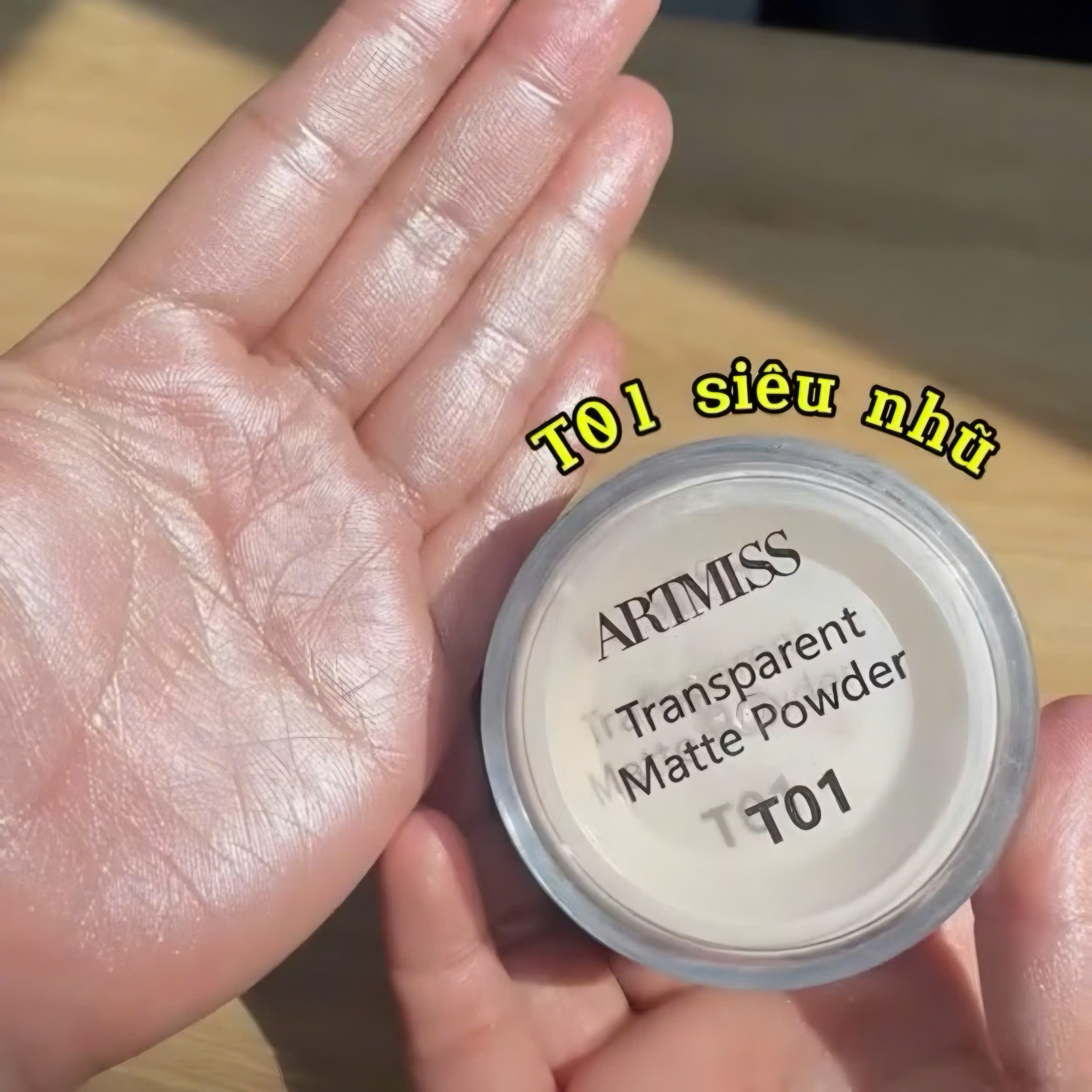 Oil-Control Powder, with Shimmer, Skin Texture Artmiss Transparent Matte Powder 30g - 2