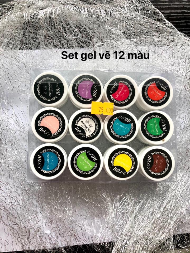 Set gel vẽ móng tạo loang 12 màu loại rẻ chỉ 6k/hũ