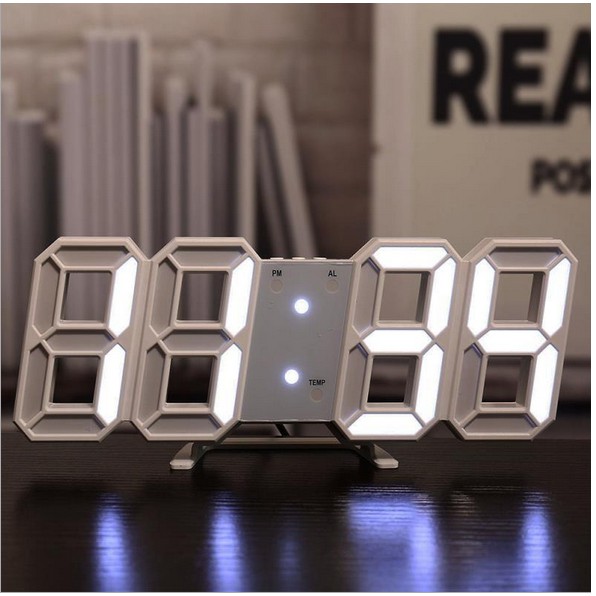Đồng hồ led 3d điện tử treo tường hiện đại thông minh, cài đặt báo thức, nhiệt độ, thời gian, đồng hồ trang trí bàn học, bàn làm việc phong cách hàn quốc, đồng hồ để bàn, đồng hồ led, đồng hồ treo tường