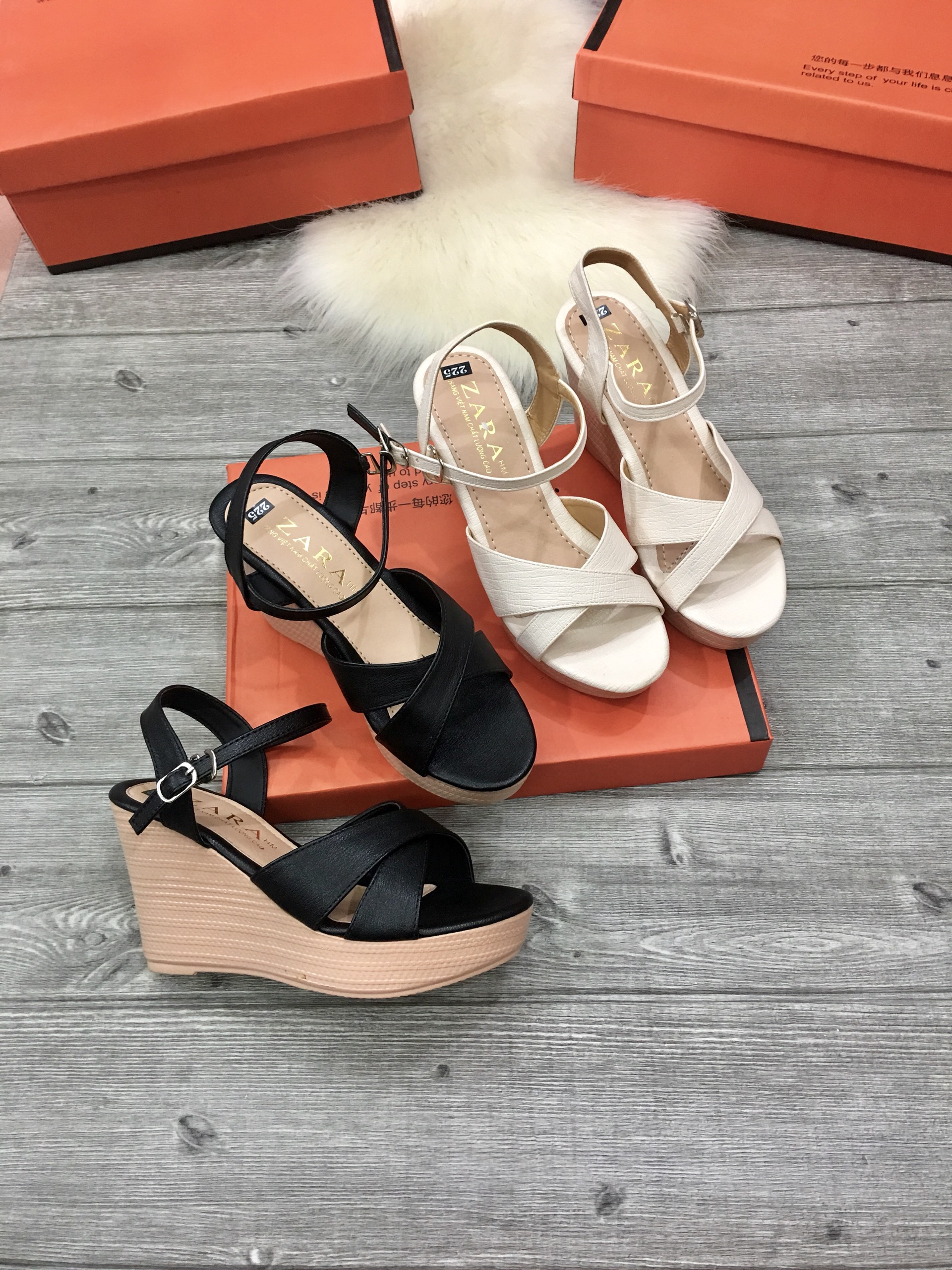 Sandal đế xuồng quai chéo hàng đẹp (ảnh chụp thật)