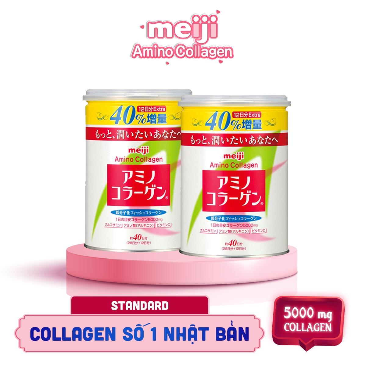 [HCM]Combo 2 hộp bột uống bổ sung Collagen - Meiji Amino Collagen Standard 284g - HSD : Tháng 07/2021