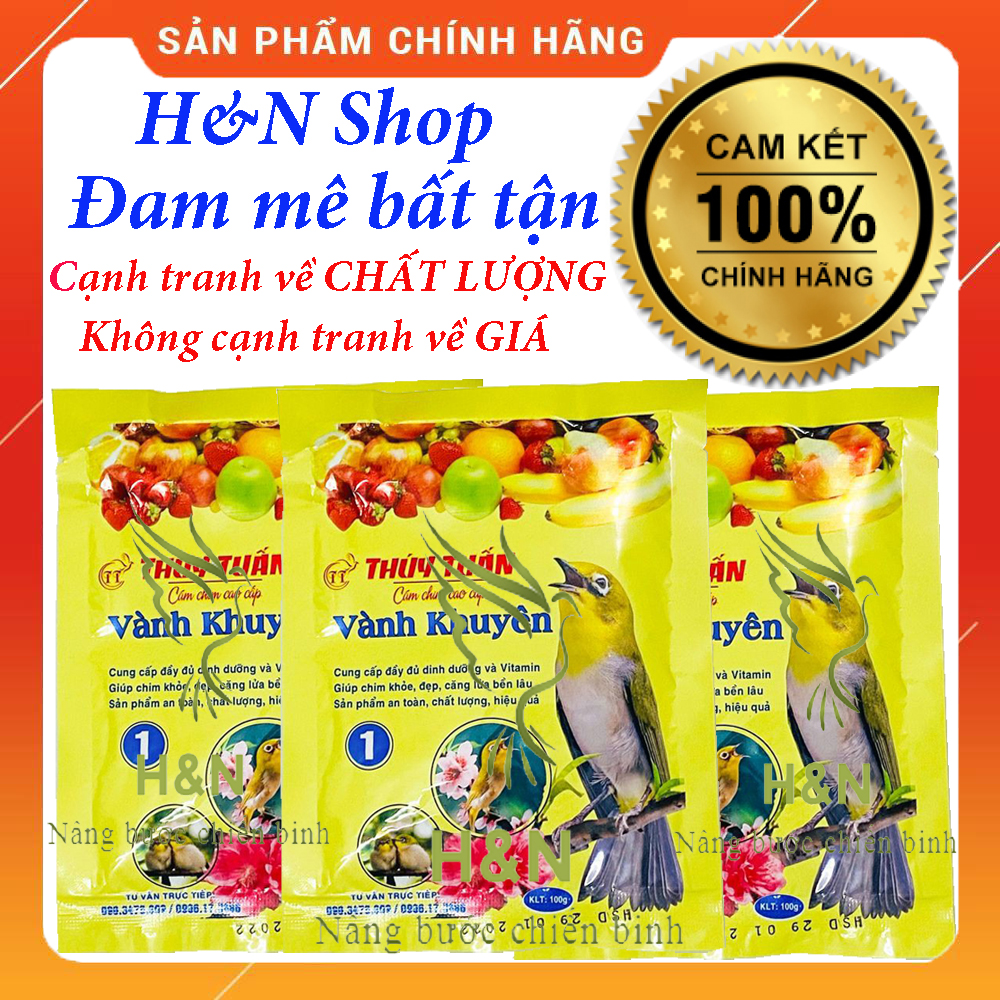 3 Gói Cám khuyên thuý tuấn 1( dành cho chim thay lông, dưỡng lông ) - Cam kết hàng chính hãng - đóng gói 100Gr - Cám chim H&N