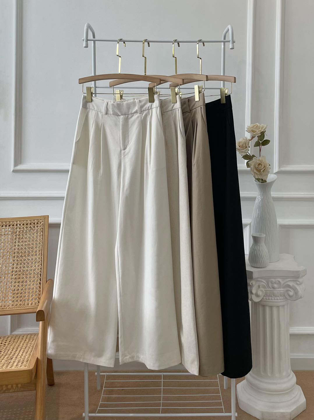Quần suông chất linen tôn dáng công sở / du lịch thanh lịch 4m