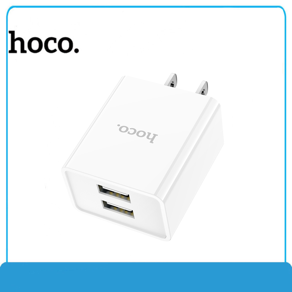 Củ sạc nhanh hoco 2 cổng usb 2.4a - cốc sạc chống cháy nổ cho iphone samsung oppo ...vv