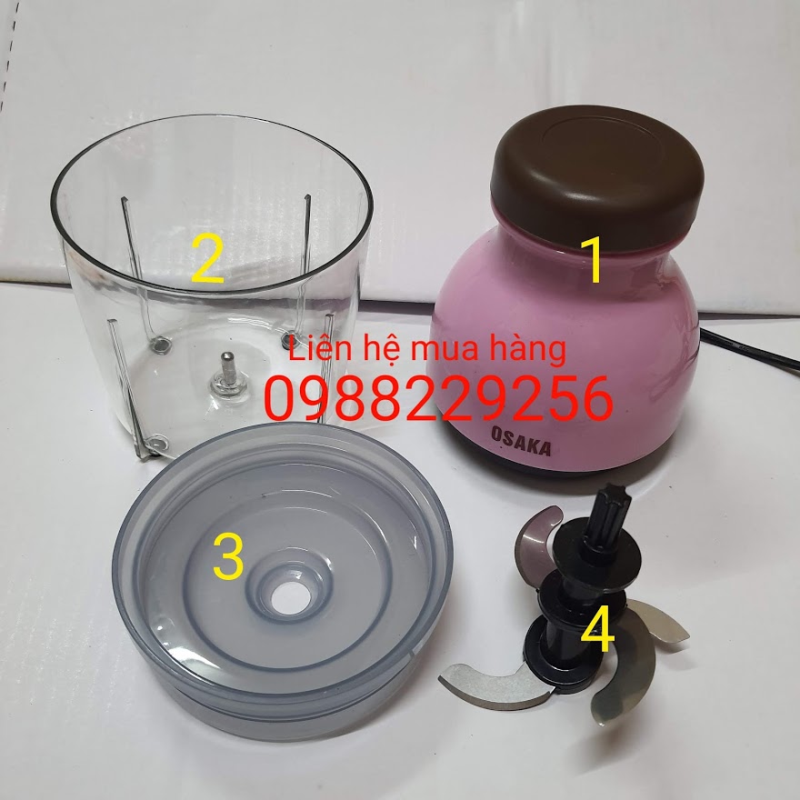 Linh kiện máy xay lẻ chi tiết số 2-3-4- Cối xay, dao và nắp osaka nâu dẹt