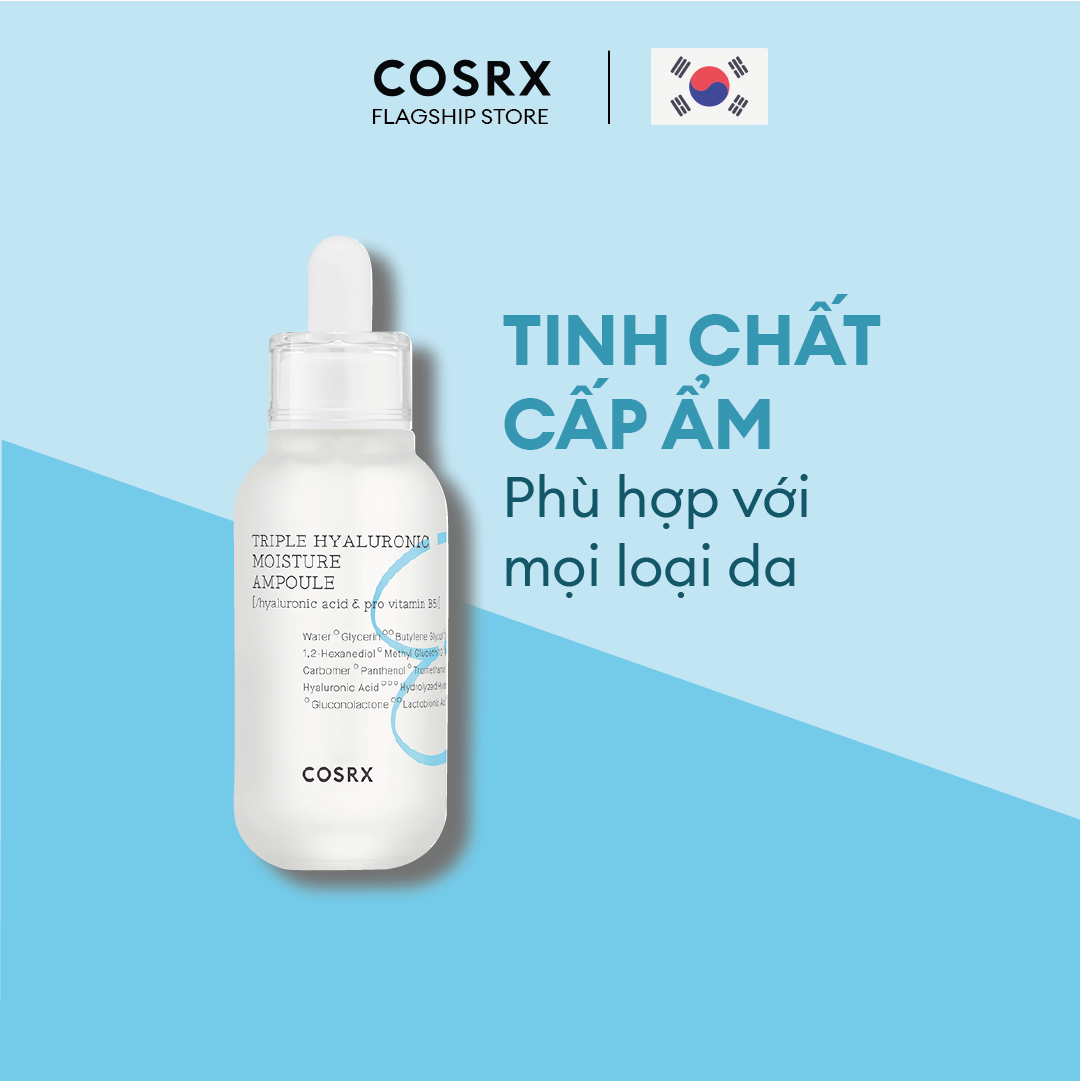Tinh Chất Cấp Ẩm Hyaluronic Acid, B5 COSRX Hydrium Triple Hyaluronic Moisture Ampoule 40ml