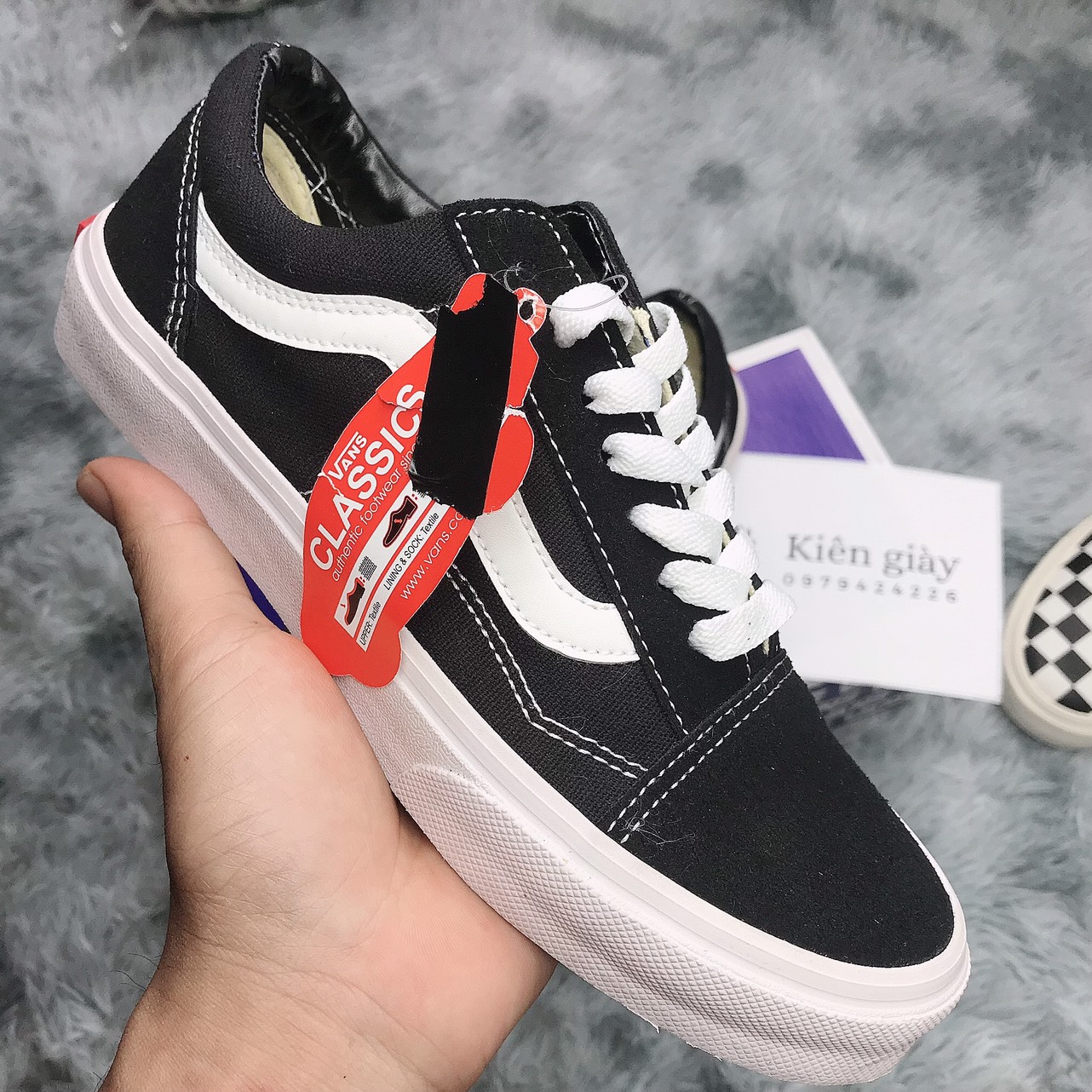Giày sneaker, giày thể thao vans old skool đen da lộn nam nữ đủ size giá rẻ