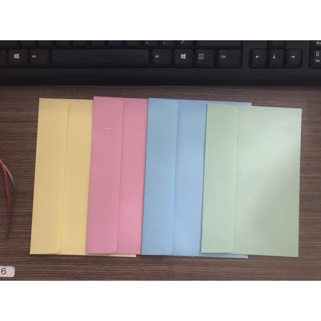 [HCM]Bao thư màu khổ 12x18xấp 100 cá(CÓ LOẠI XẤP 4 MÀU,MỖI MÀU 25 CÁI)i,giấy cực  dày đẹp,định lượng 80gsm