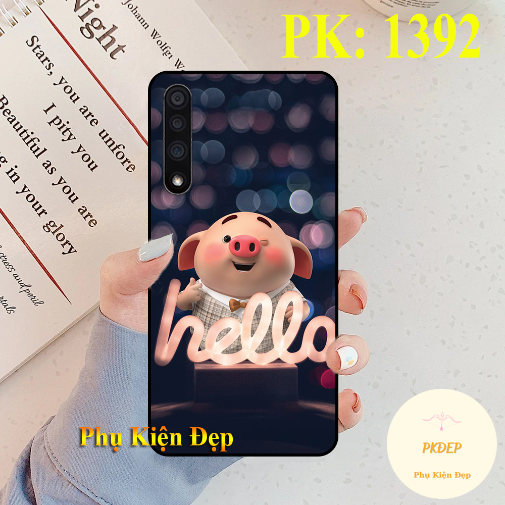 Ốp lưng Vsmart Live dẻo đen in hình chú heo dễ thương