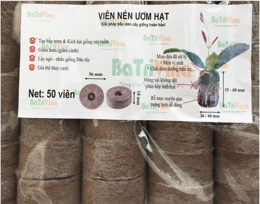 50 viên nén xơ dừa dùng để ươm hạt, ươm cây
