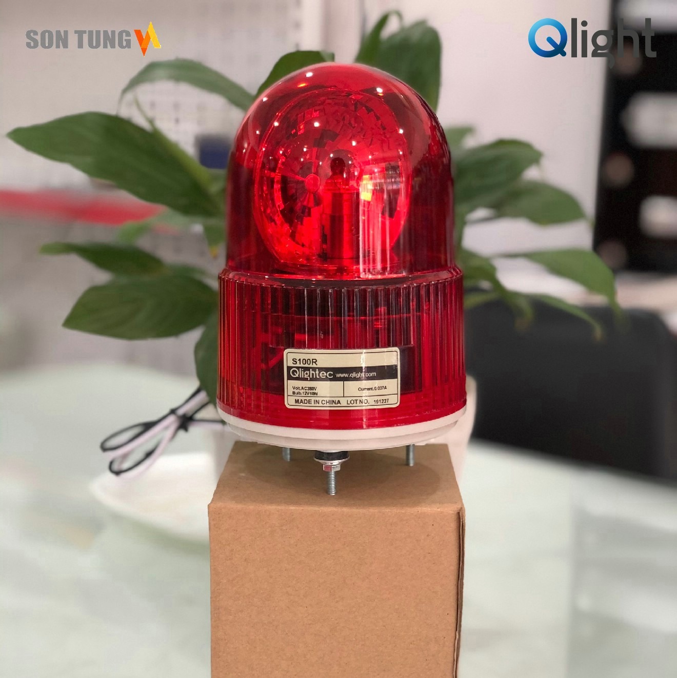 S100R-BZ-24-R Đèn quay tín hiệu cảnh báo Qlight Hàn Quốc - Φ100 - IP44