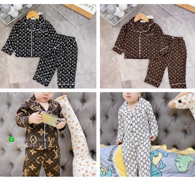 (jean baby kho sỉ) bộ pjzama lụa hàng quảng châu cho bé trai(10-22kg) HOT SALE
