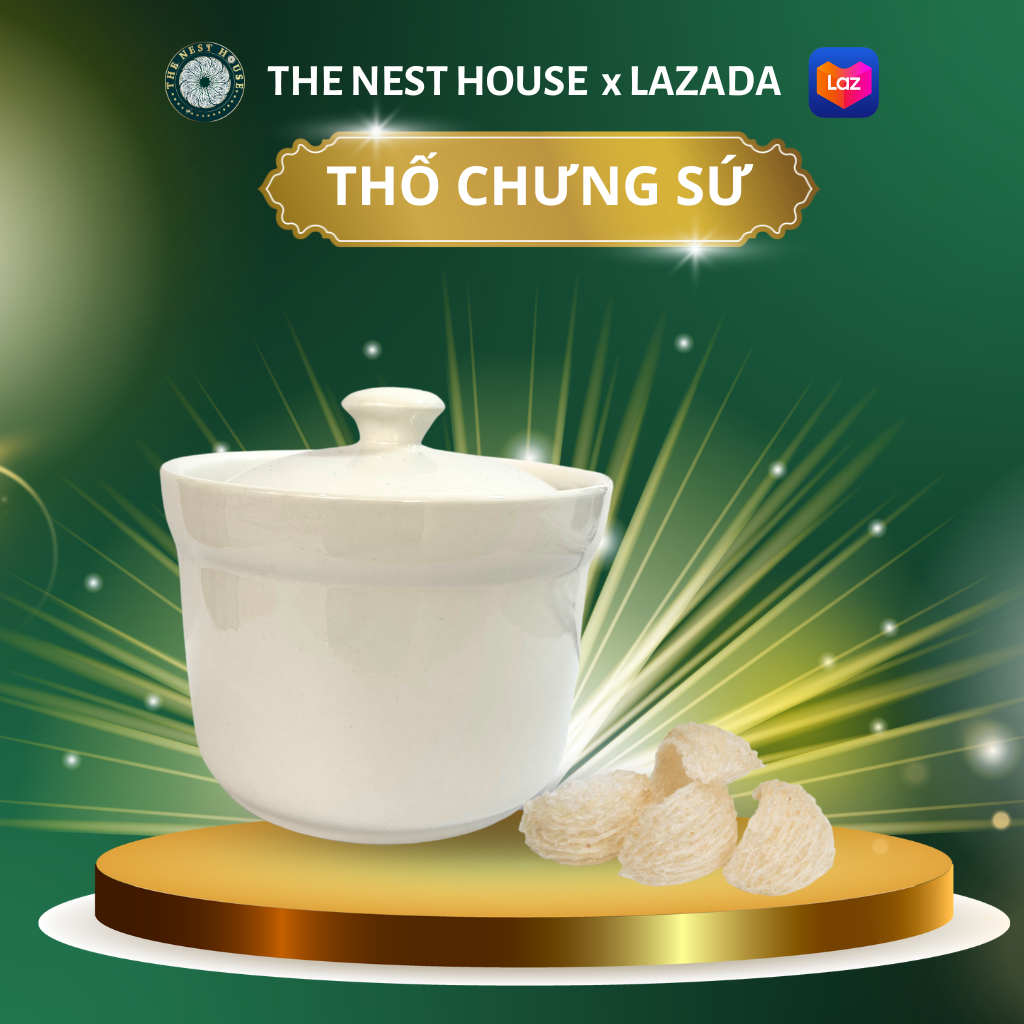 Thố chưng yến bằng sứ trắng không chì cao cấp dung tích 250ml