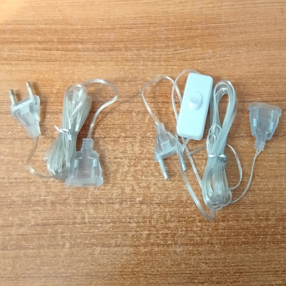 Ổ cắm điện trong suốt dài 3m chuyên dụng cho dây đèn led
