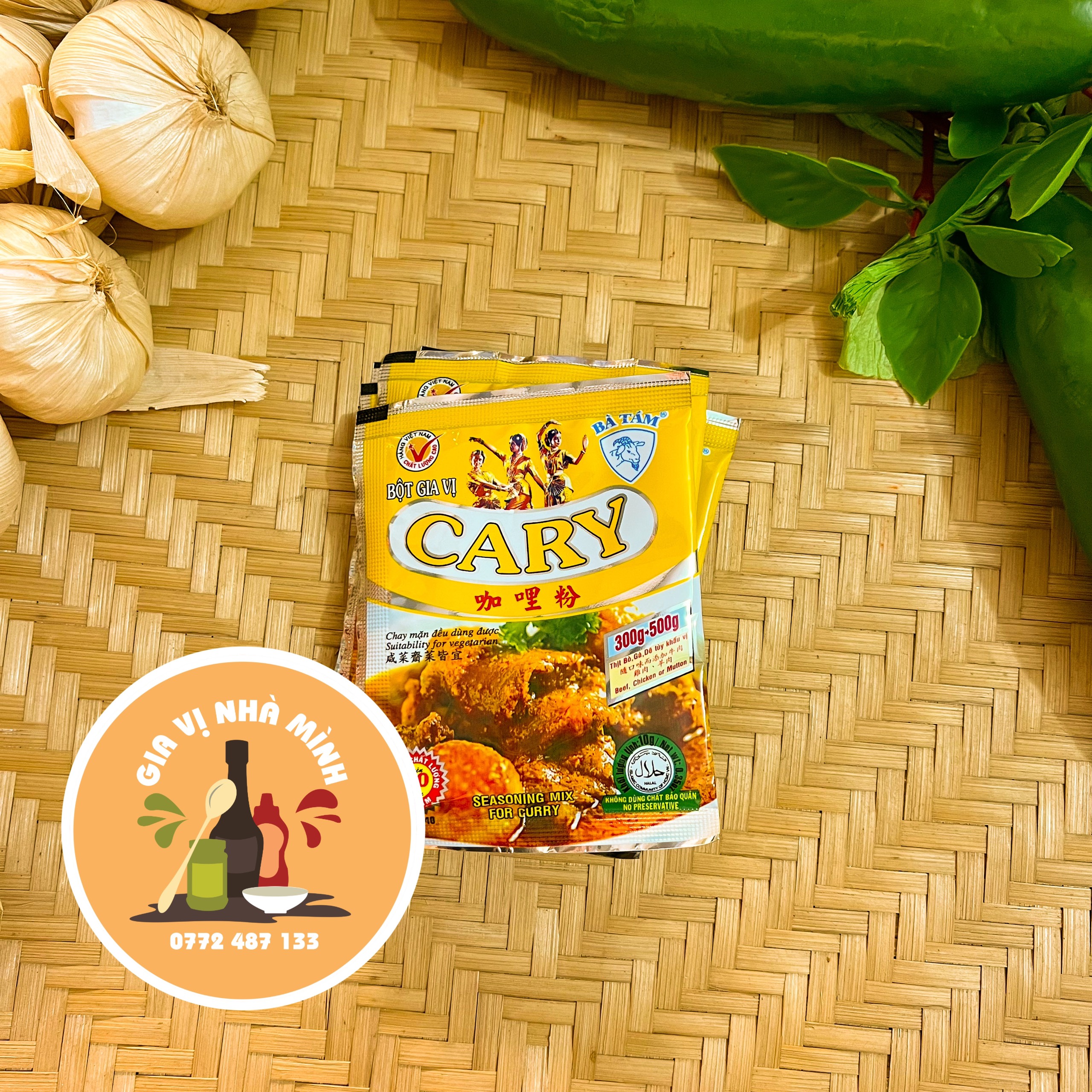 Bột gia vị cà ry hiệu bà tám - gói 10gr