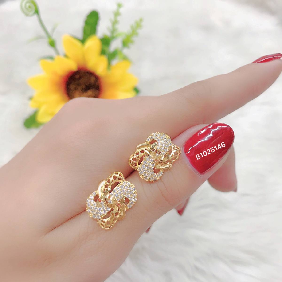 Bông tai nữ mạ vàng đính đá 34u m4 6.12