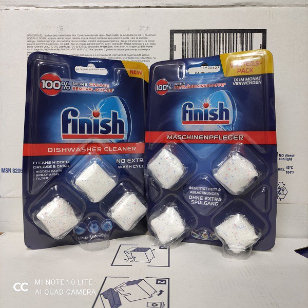 Viên vệ sinh máy rửa bát Finish – Vỉ 3 viên