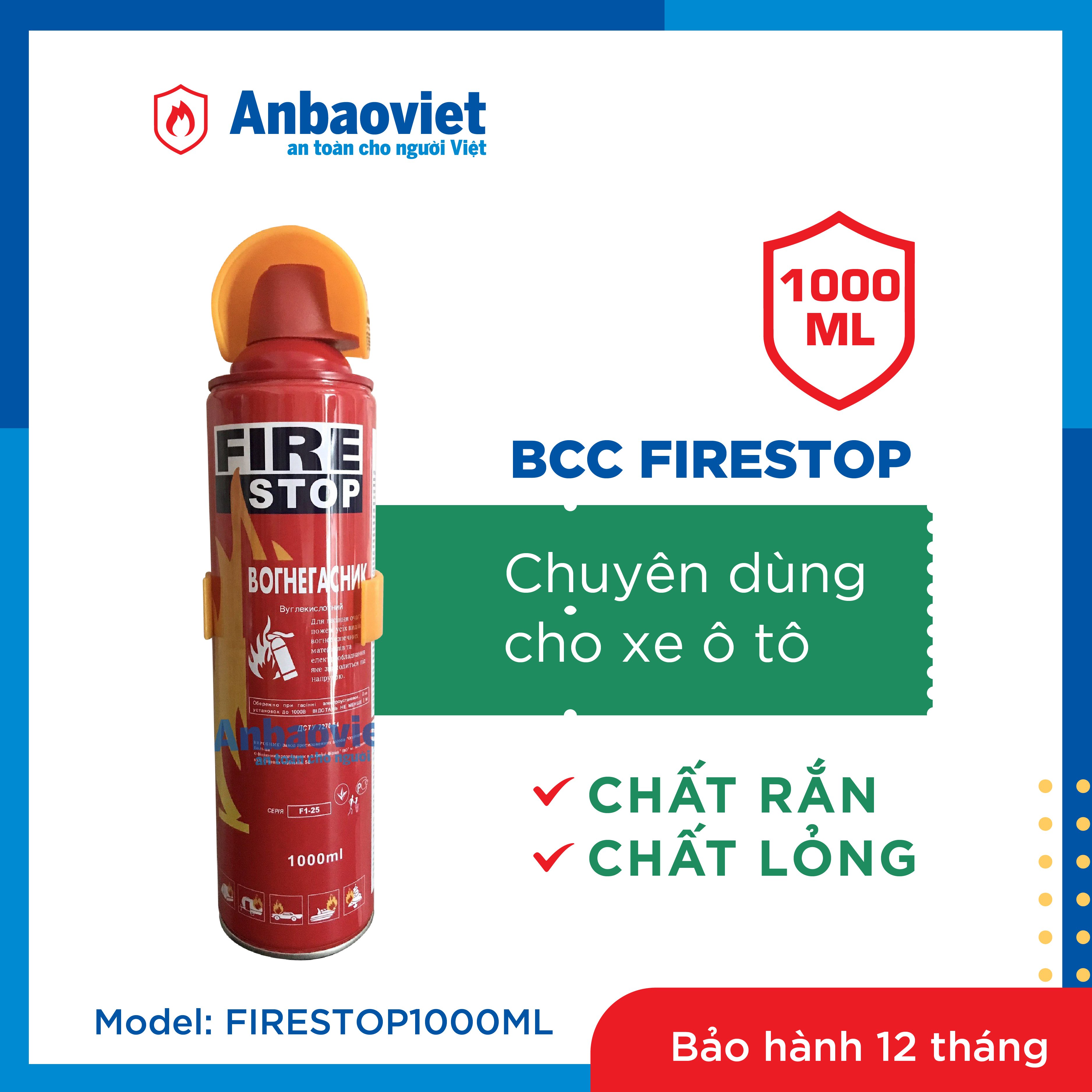 Bình chữa cháy mini Firestop – 1000ml