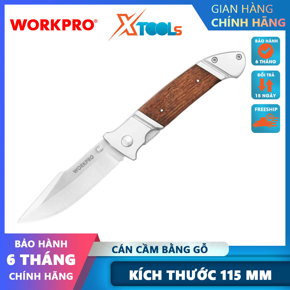 Wp381001 multi-functional electrical wire stripping knife with wood handle