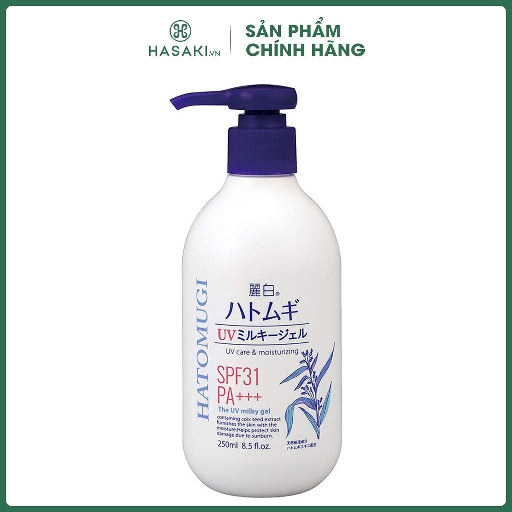 Sữa Dưỡng Thể Chống Nắng HATOMUGI SPF31 PA+++ UV Care & Moisturizing 250ml Hasaki Sản phẩm chính hãng