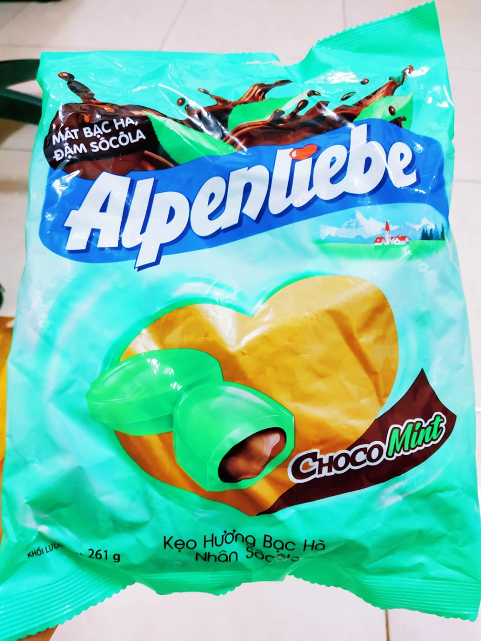 [ Chính hãng] GÓI LỚN kẹo Alpenliebe Bạc hà nhân Socola gói 90 viên