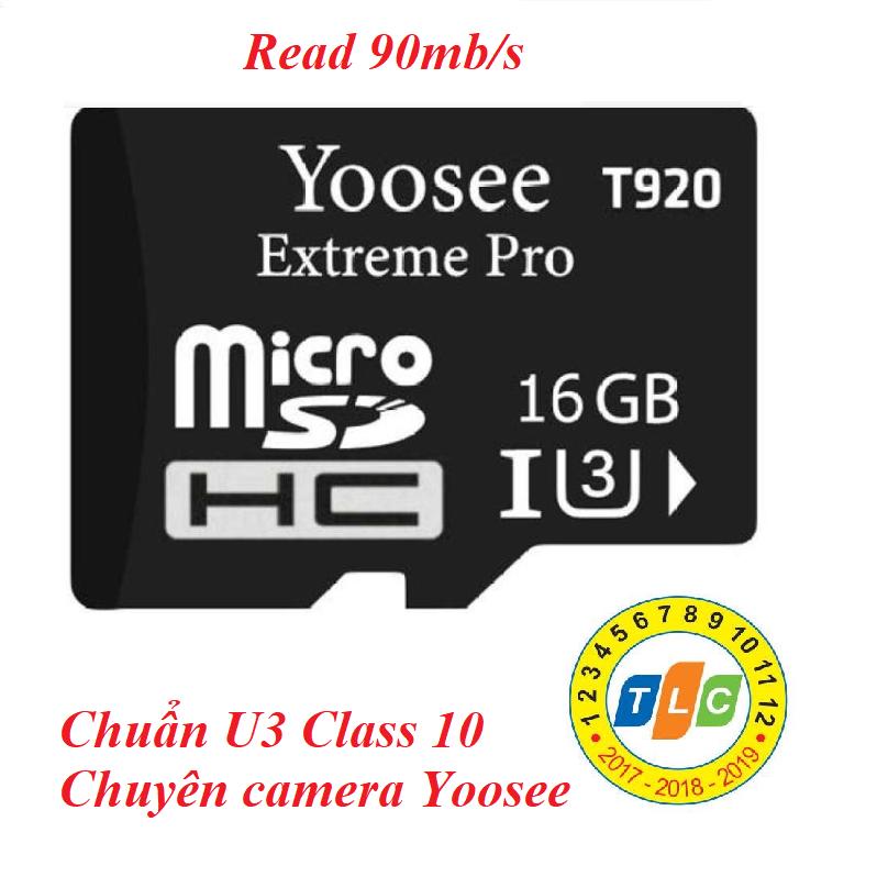 Thẻ nhớ microSDHC Yoosee Extreme Pro T920 16GB UHS-I U3 4K 90MB/s (Đen) - chuyên camera và điện thoại