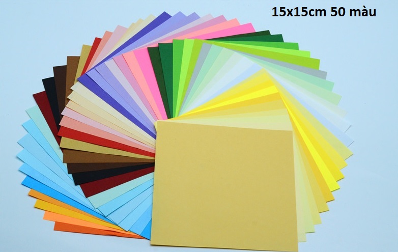 Giấy Màu Làm Thủ Công Và Gấp Origami 15x15cm, 20x20cm, 25x25cm, 30x30cm , A4