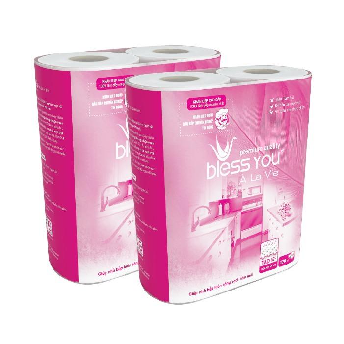 2 cuộn giấy lau bếp Bless You À La Vie 2 lớp