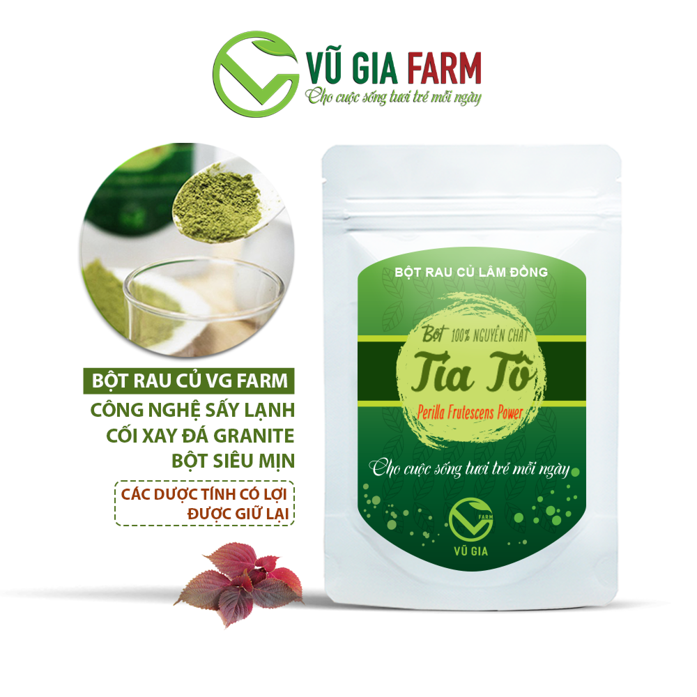  Bột Lá Tía Tô Sấy Lạnh Nguyên Chất Vũ Gia  50g  túi  - Hỗ trợ điều trị cảm cúm cảm lạnh giảm bớt nám tàn nhang 