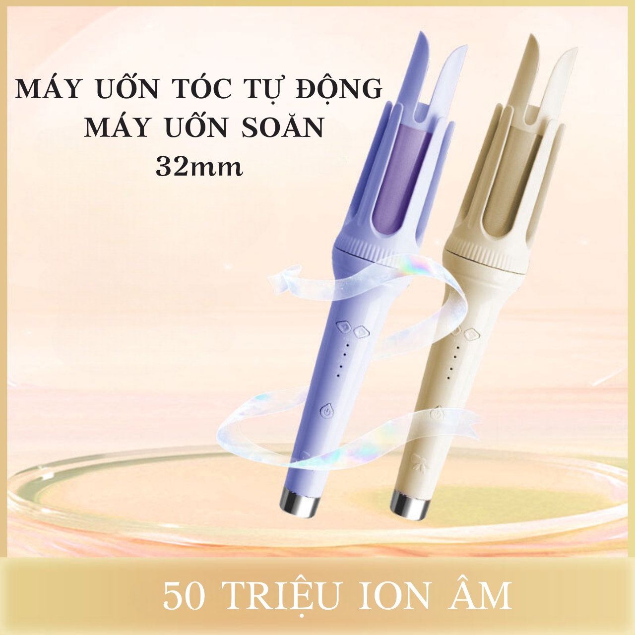 Máy uốn tóc, máy bấm tóc sóng nước lọn to size 32mm, Máy uốn tóc xoăn sóng nước hippe thuuhaa1904