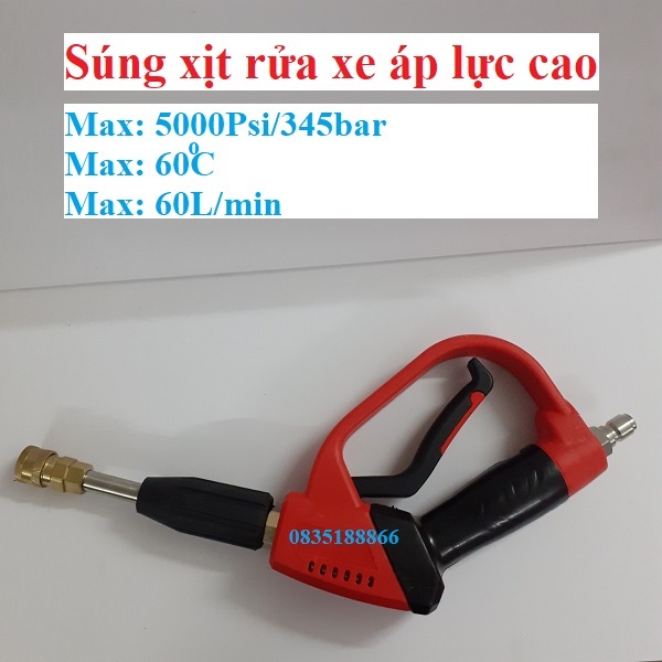 Súng rửa xe áp lực cao dài 35cm - áp 5000 psi/345bar