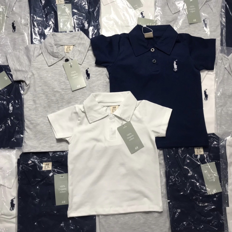 Áo thun có cổ HM bé trai size 1-6 tuổi