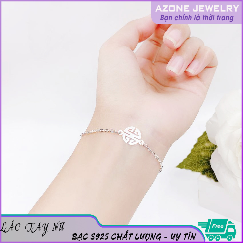 Lắc tay nữ | Lắc tay nữ bạc | Lắc tay bạc nữ [FREESHIP] Chất liệu bạc S925 Mặt tròn tinh tế Khóa móc S dễ dàng tháo lắp và tùy chỉnh kích thước #AZLT001 - Azone 24h Lắc tay nữ Lắc tay bạc