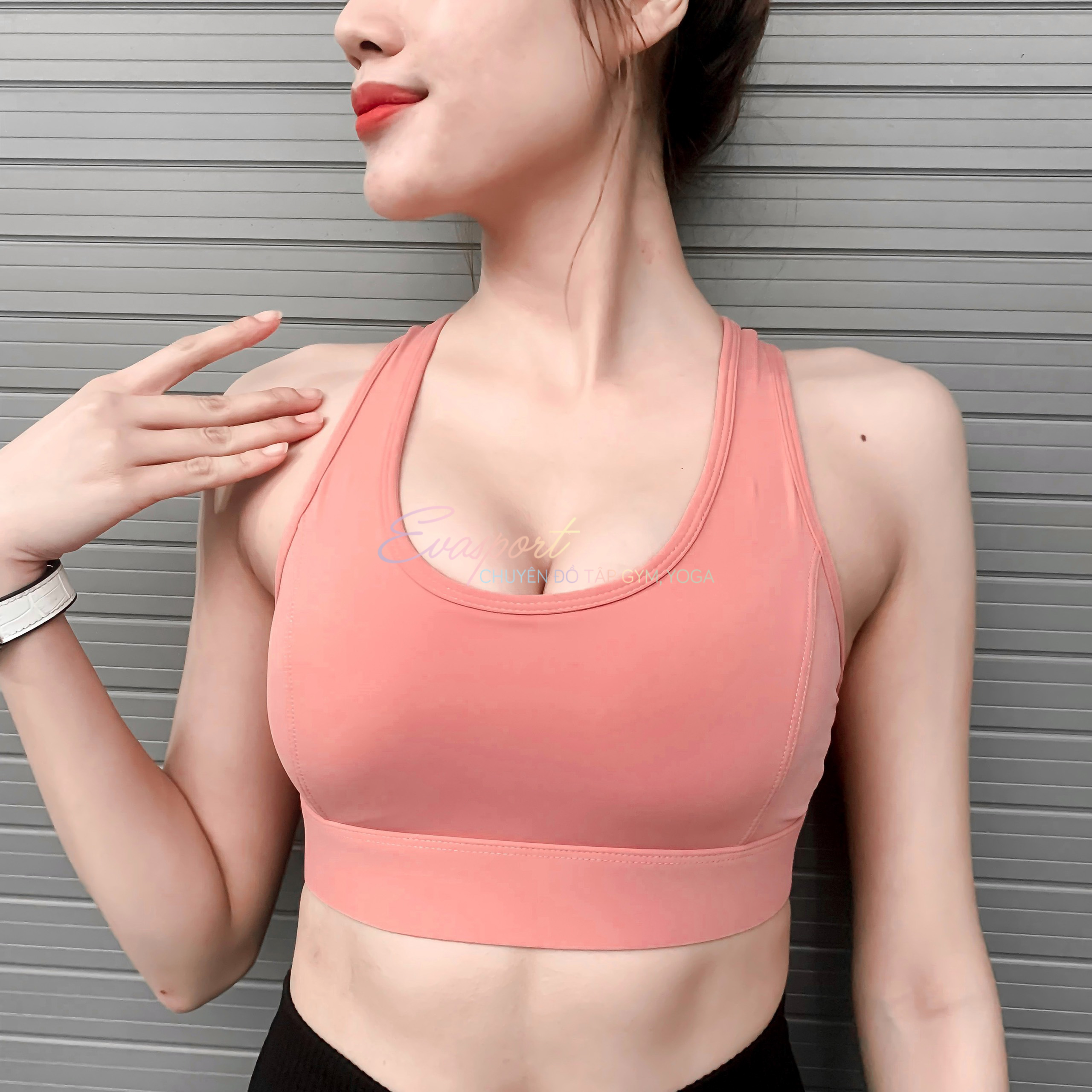 Áo Ngực Bra Tập Gym Yoga Aerobic Nữ Bạ Lưới Lưng Kèm Mút Độn Ôm