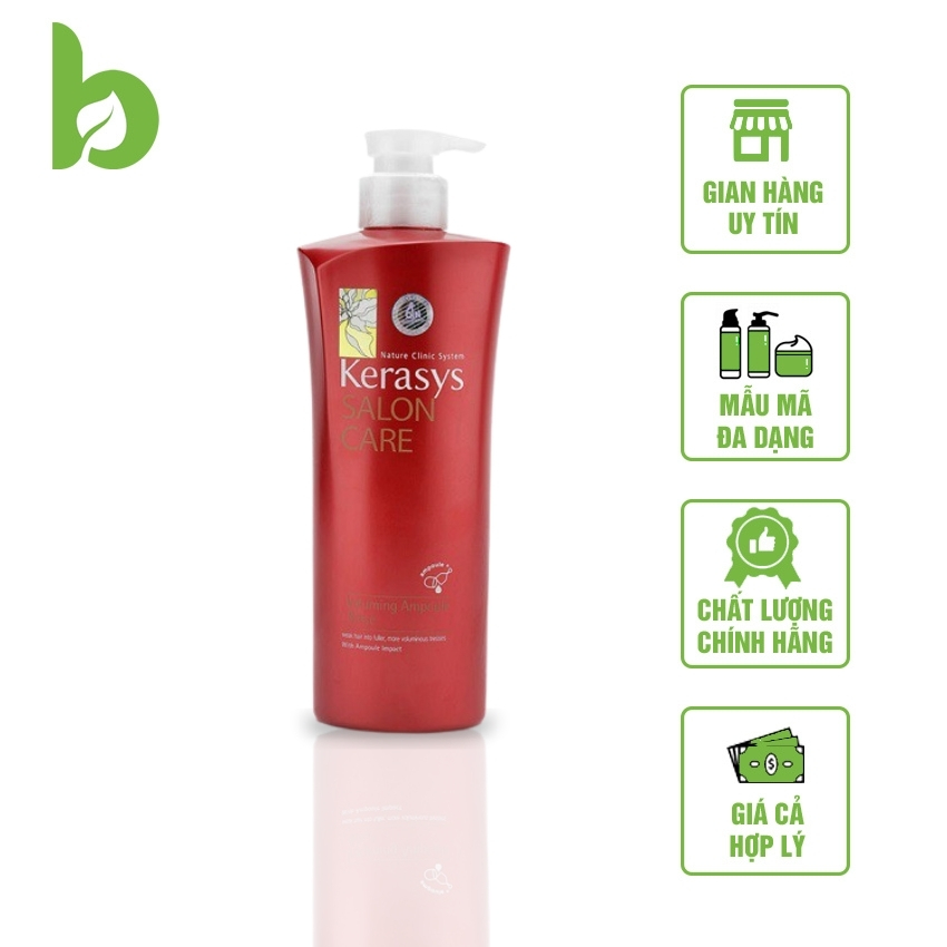 [ MIỄN PHÍ VẬN CHUYỂN] Dầu xả KERASYS SALON CARE VOLUMING dành cho tóc uốn, chiết xuất Protein tự nhiên, tăng sức mạnh và độ đàn hồi của tóc, kích thích mọc tóc, giúp tóc suôn mượt hơn, giảm thiểu tình trạng tóc sâu 600ML- BECOME