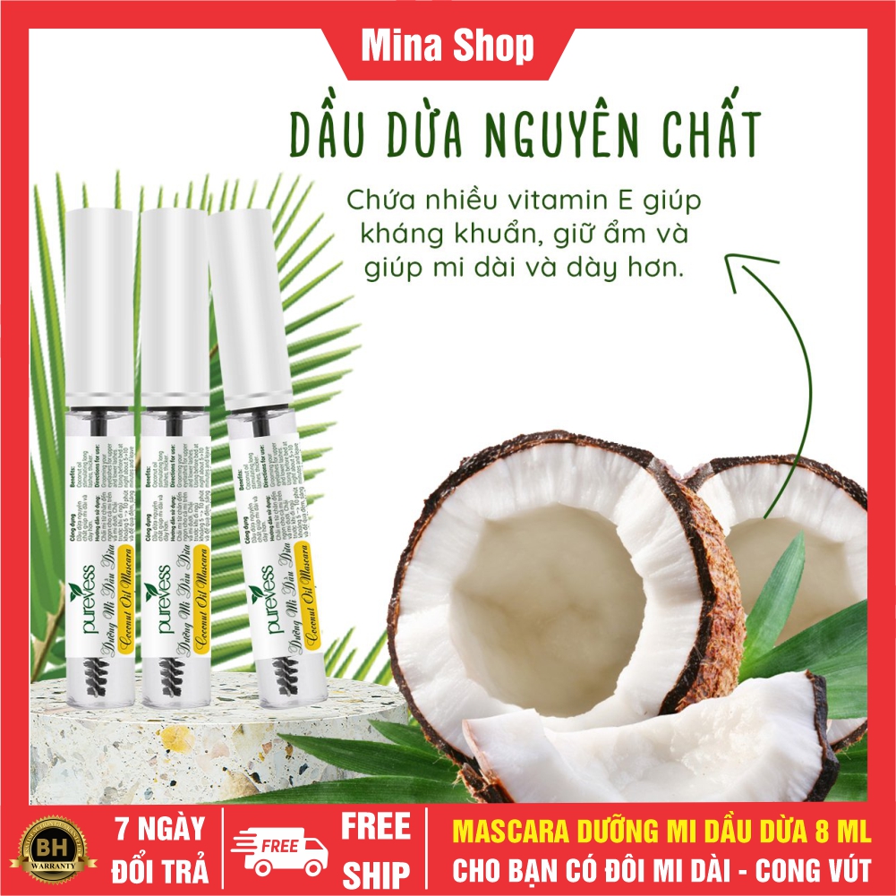 [HCM]Dầu dừa dưỡng mi dung tích 8ml dưỡng mi dầu dừa nguyên chất giúp mi dài và dầy hơn có video hướng dẫn – Mina Shop