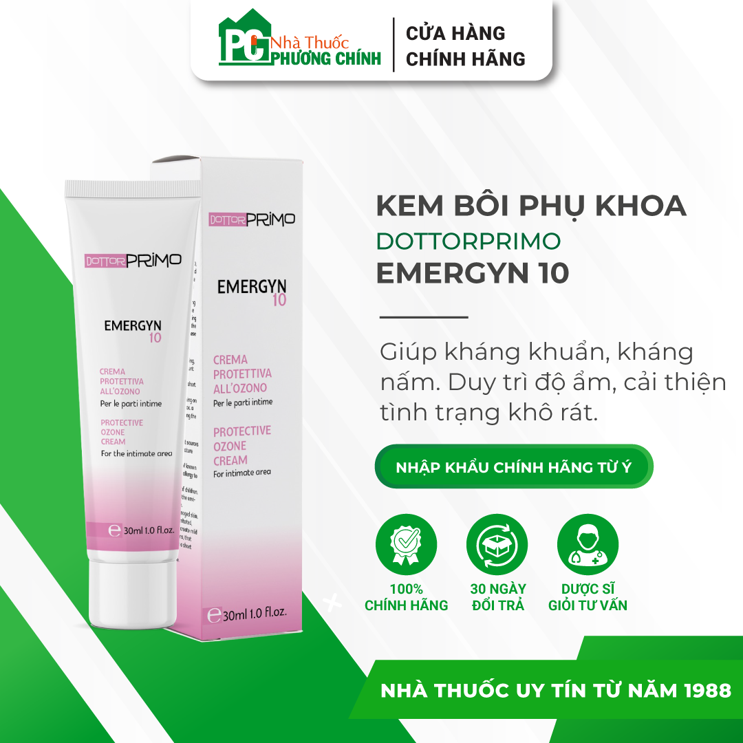 Kem bôi phụ khoa dottorprimo emergyn 10 - giúp giảm khô rát, nấm ngứa vùng kín
